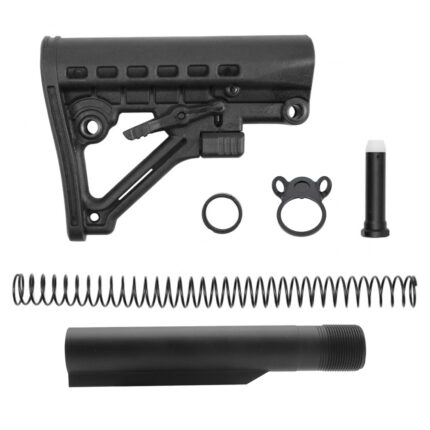AR15 Commercial 6 Position QD Butt Super Stock, Castle Nut, QD End Plate, Spring & Buffer Tube Kit